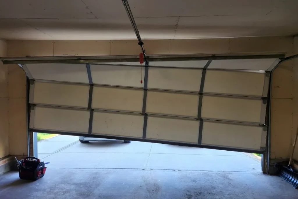 Garage door cable repair needed