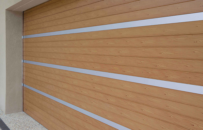 timber panel garage door